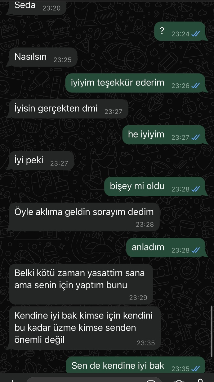 Eski sevgilim nasıl olduğumu sorup bunları yazıp whatsaptan engelledi instagramdan engeli açmış sebep?