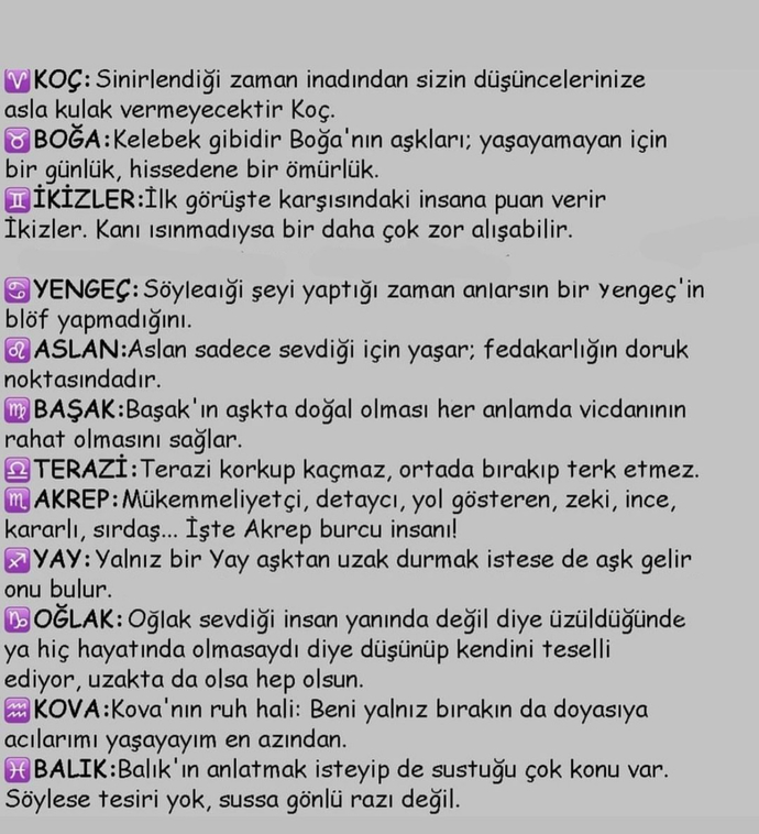 Burçların bazı güzel ve kötü özellikleri nedir?