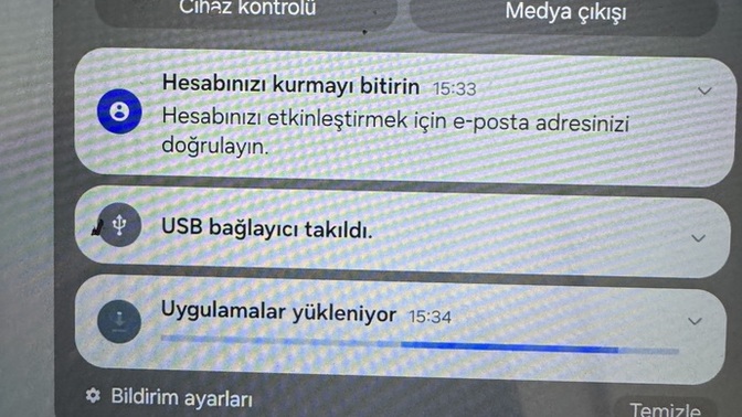 Samsung tab A8 usb cikarildi takıldı uyarisi aliyorum?