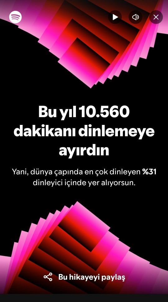 Spotify 2024 özetinde senin sonuçların nelerdi?