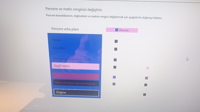 Laptobumu eski renklerine nasıl çeviririm?