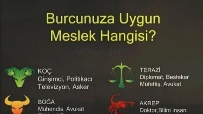 Burcunuza uygun meslek hangisidir?