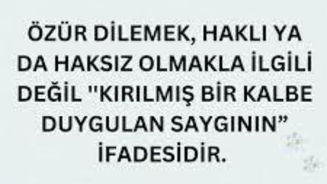 Özür dileyen hep suçlu taraf mı olur?