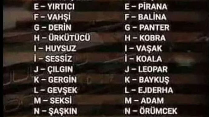 Senin savaş ismin hangisi 🥷🥷?