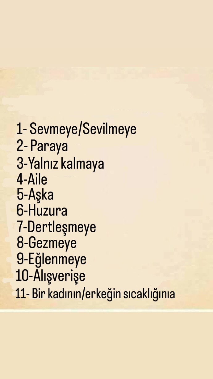 Hangisine çok ihtiyacın var?