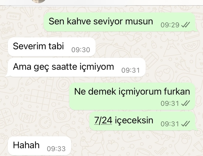 Sürekli kahve içmeyen erkekten olur mu?