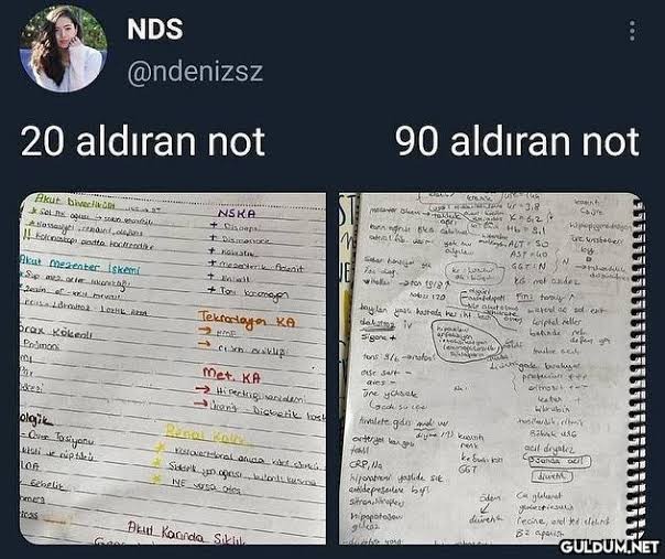 Ders çalışırken not tutmayi mi seversiniz, okumayı mi?