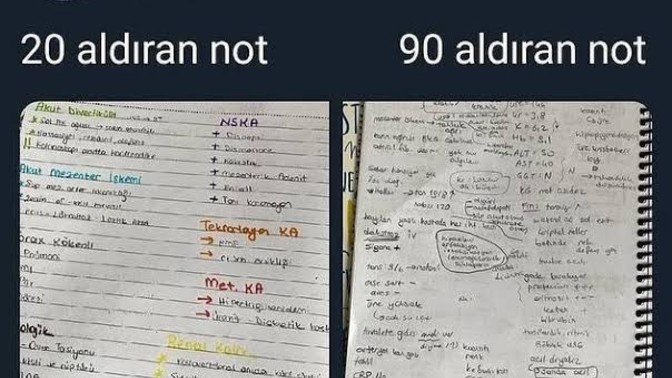 Ders çalışırken not tutmayi mi seversiniz, okumayı mi?