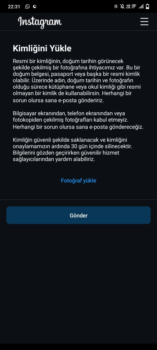 Ya kimlimi yukleyemm instagramanda guvenmem?