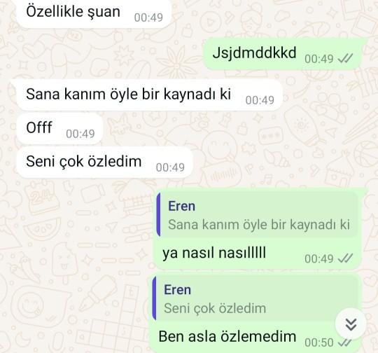 2 haftaya yakın konuşuyoruz inanayım mı sldkdl?