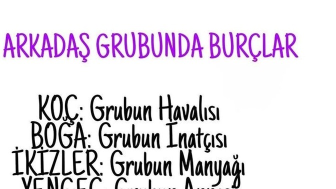 Arkadaş grubunda burçlar nasıldır?