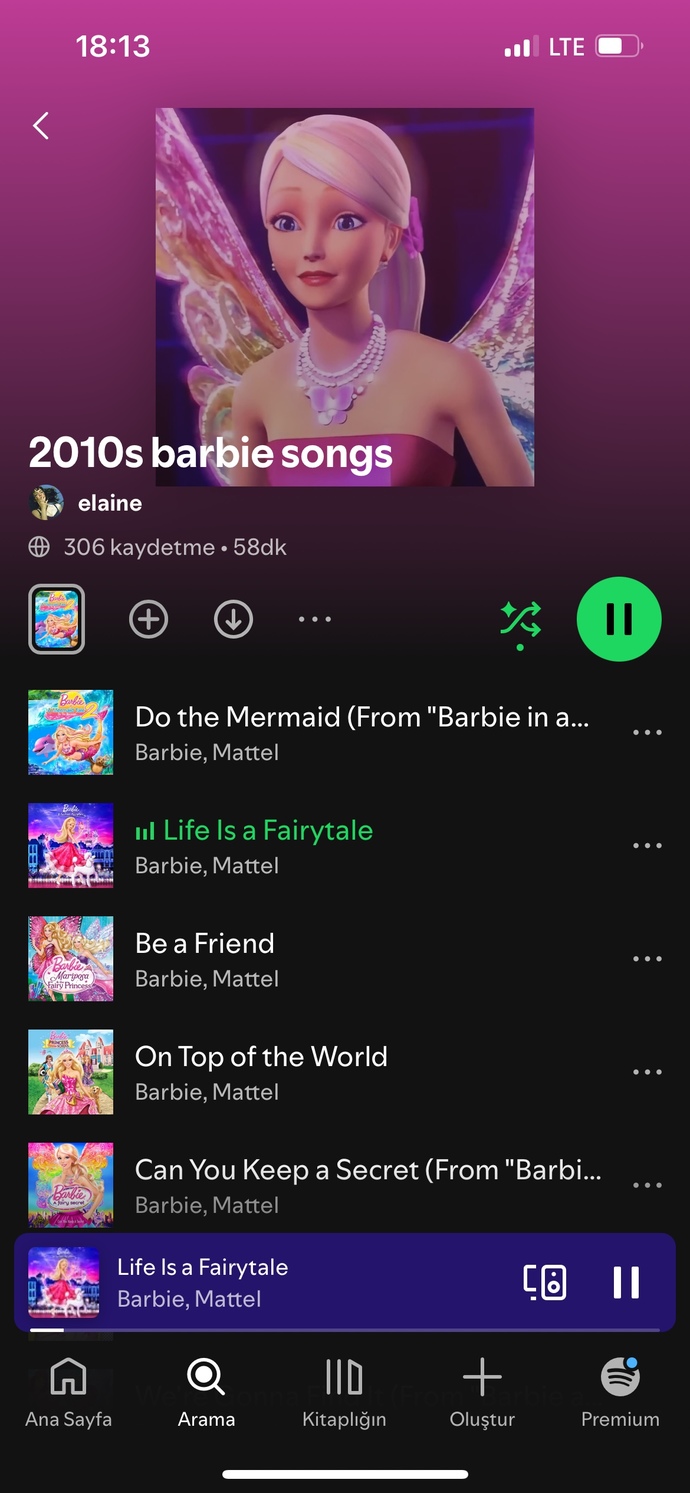 Favori çalma listenizde hangi şarkılar var?