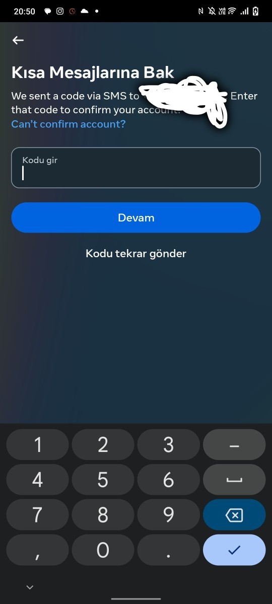 Hesap ayarlarından telefon u kaldiridm bgalntiyi kaldirdim ama?