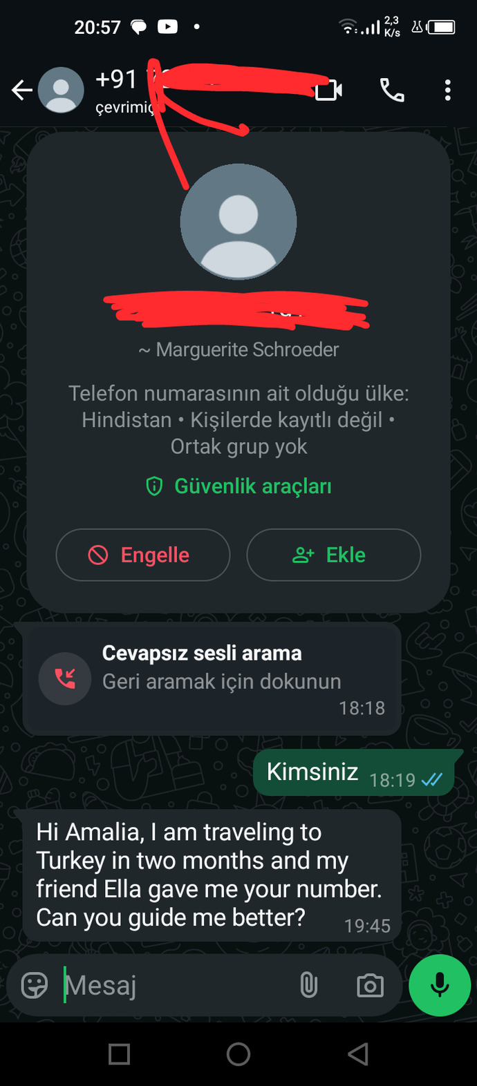 Sizce bu kim niye beni aradı?