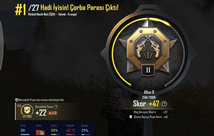 PUBG Mobile de en son ne zaman 1. Oldunuz kazandınız?