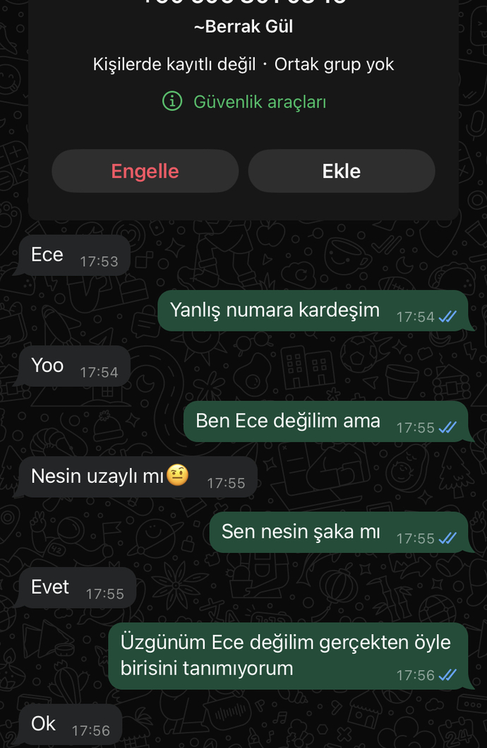 En son kime trip attınız?
