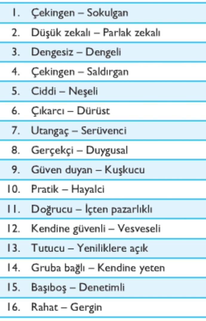 Hangi özelliğin olmasa da olurdu?