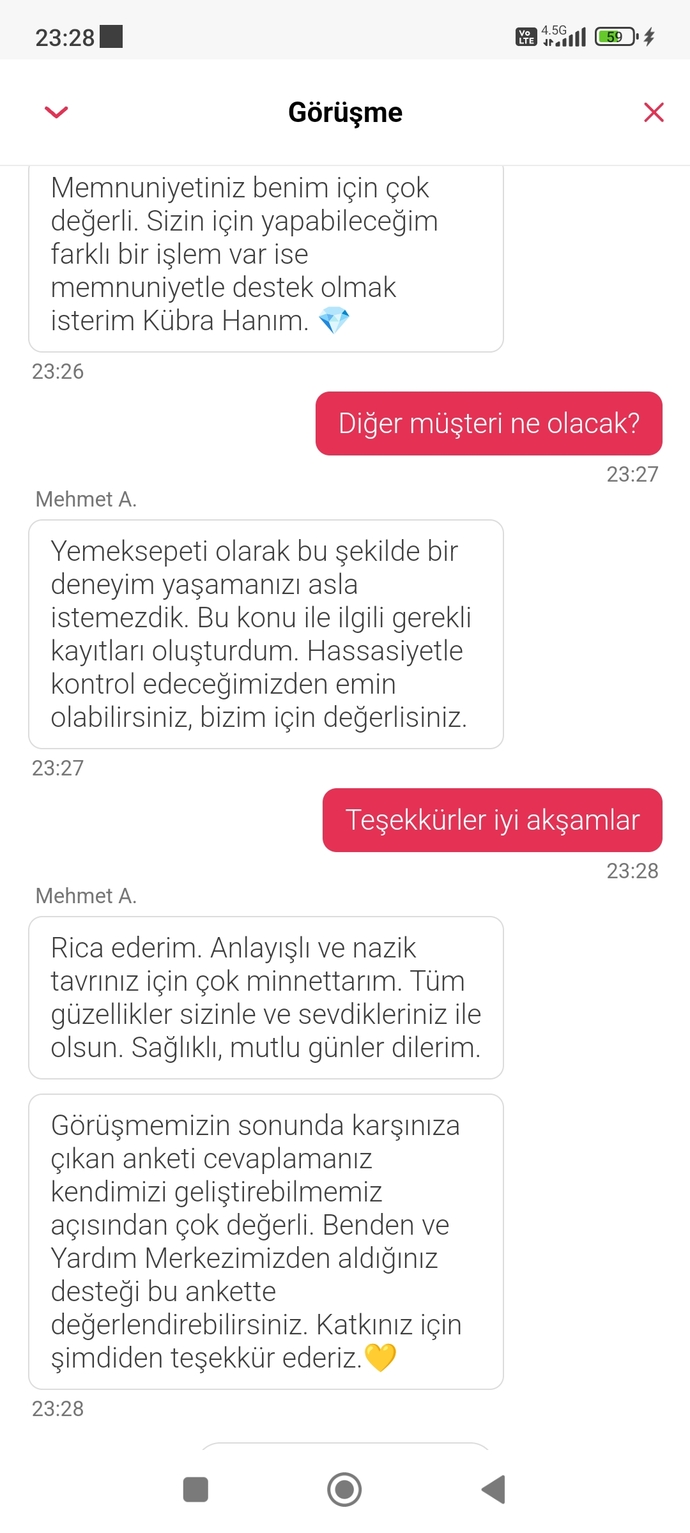 Yanlış yemek siparişi tesliminde kuryeden kesilen para, siparişlerin tam tutarı mı oluyor?