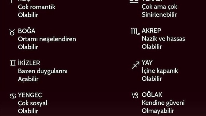 Burcunuz bilinmeyen yönleri neler?