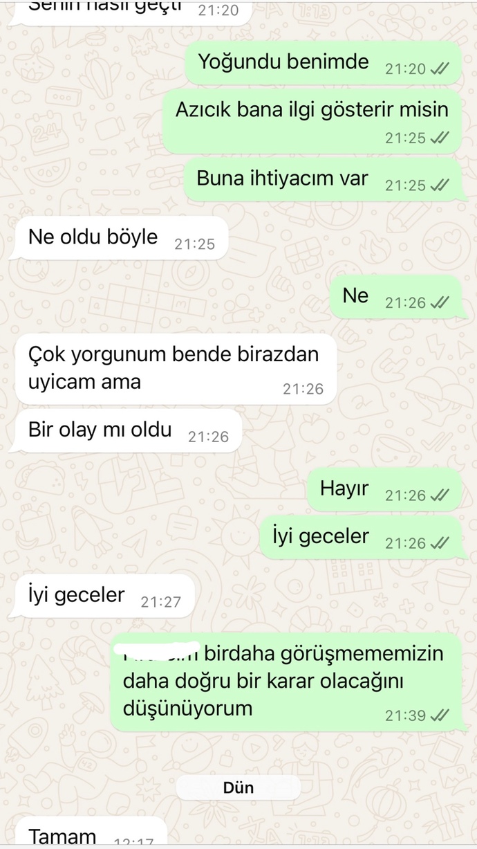 Sizce konuşmayı kesmekte haklı mıyım?