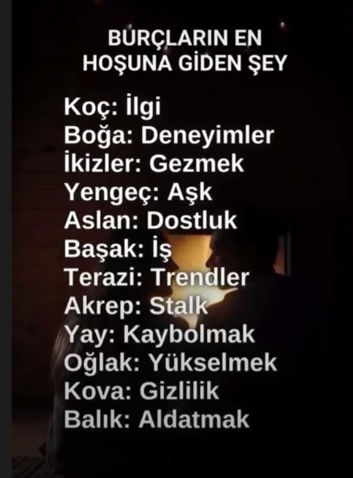 En hoşunuza giden şey nedir?
