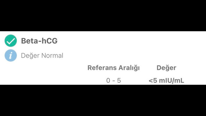 Beta hcg testi sonucu?