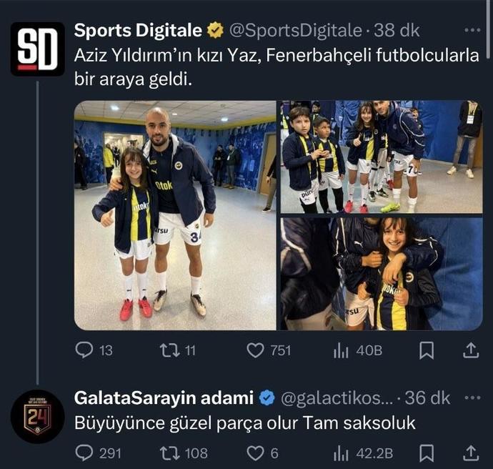 Aziz Yıldırımın 10 yaşındaki kızına küfreden galatasaraylı hakkında neler düşünüyorsunuz?
