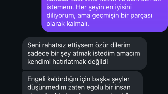 Arkadaşlar eski sevgilimle böyle bir diyalog geçti aramızda?