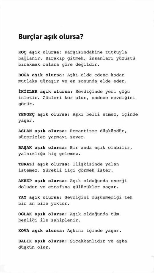 Burçlar aşık olursa ne yapar?
