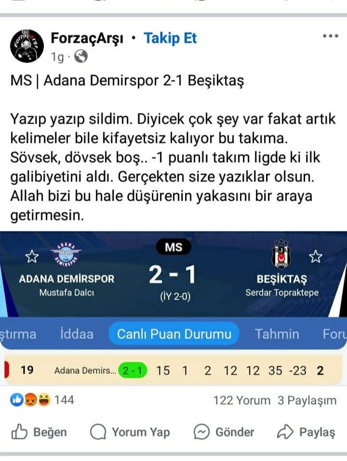Beşiktaş Adana Demirspora Nasıl Kaybetti 😄?