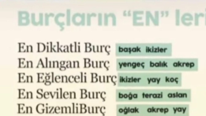 Burçların “EN” leri nelerdir?