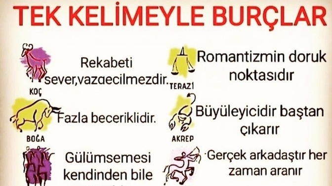 Tek kelimeyle burçlar nasıldır?