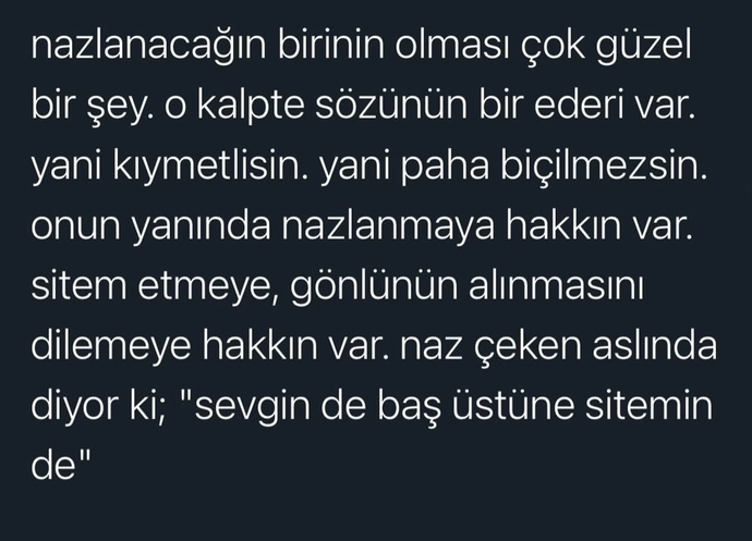 Karşılıklı olunca tadı olan şey?