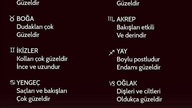 Hangi burcun neresi güzel?