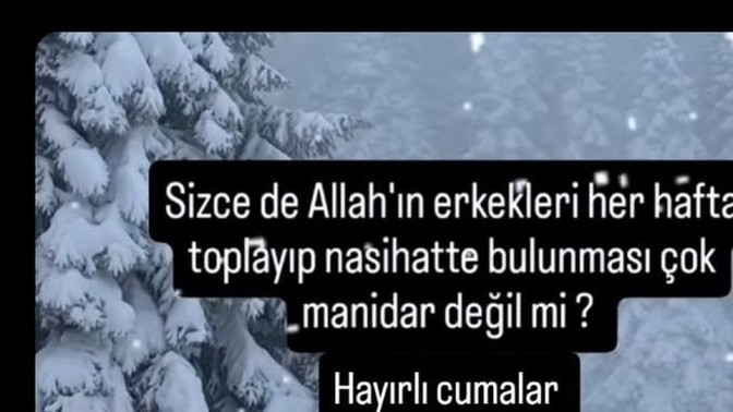 KS halkı sizce de Allah'ın erkekleri her hafta toplayıp nasihatte bulunması çok manidar değil mi 😂🕌?
