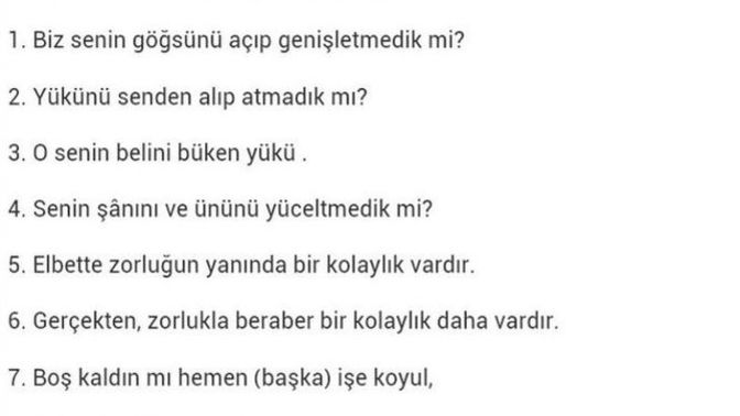 En sevdiğin sure hangisi?
