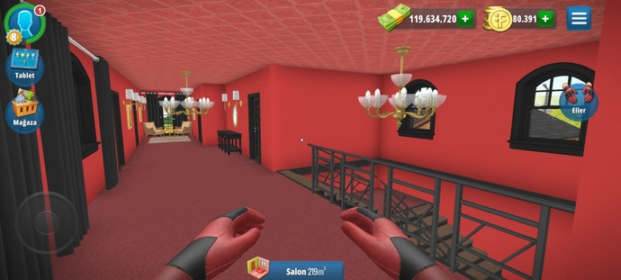 House Flipper oyununda yaptığım Şato bitti. Nasıl olmuş?