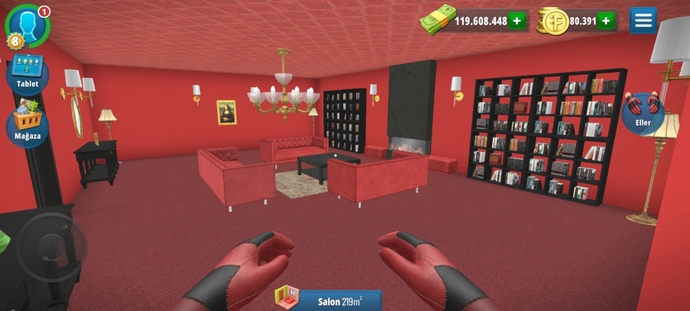 House Flipper oyununda yaptığım Şato bitti. Nasıl olmuş?