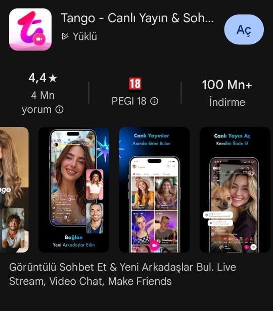 Sevgiliniz Tango Uygulamasını kullandığını öğrenseniz ne yaparsınız veya eşiniz ve aranız da tango kullananlar var mı?