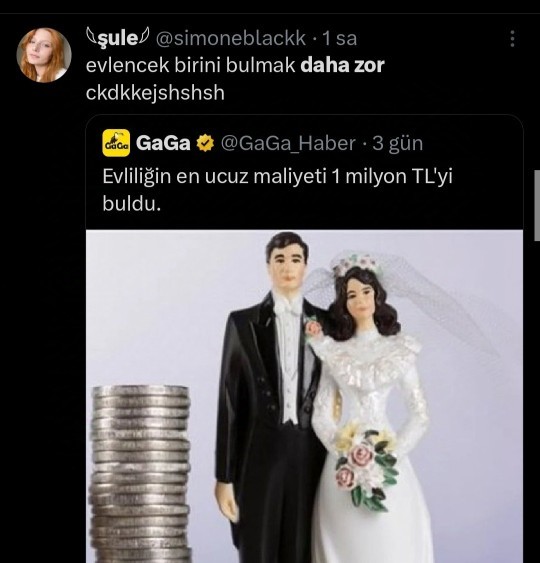 Evlilik maliyetini bulmak mı zor? Evlenicek kişiyi bulmak mı?