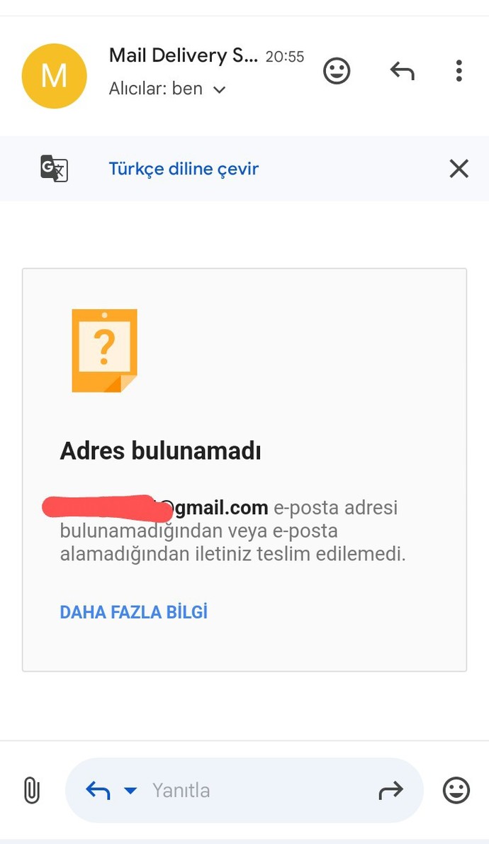 Birine mail atmak istedim böyle yapıyor yardım eder misiniz?