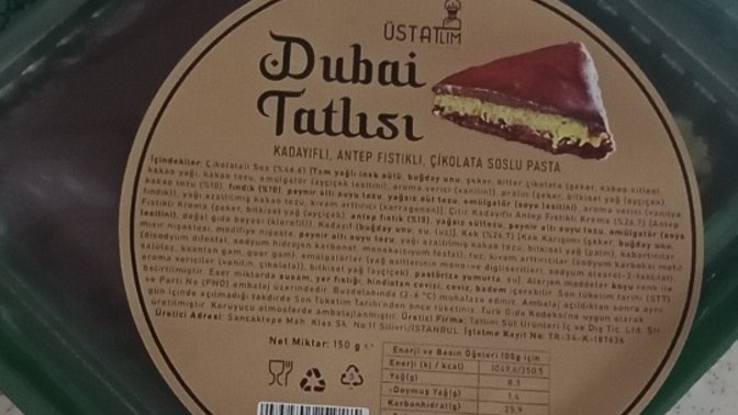 Dubai tatlısı aldım yer misiniz?