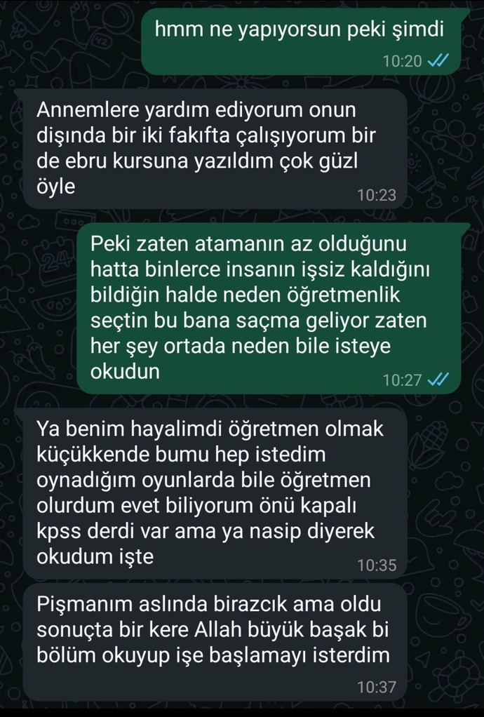 Kendi hayatta hiçbir şey başaramamış. Evin var mı araban var mı diye kriter koyuyor. Ne denir buna şimdi?
