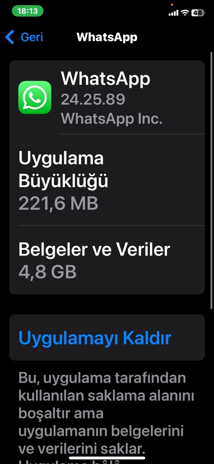 Whatsapp çok yer kaplıyor nasıl azaltabilirim?