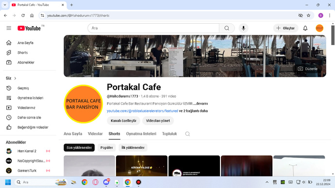 Youtube kanalım 1407 abone oldu bu başarımı?