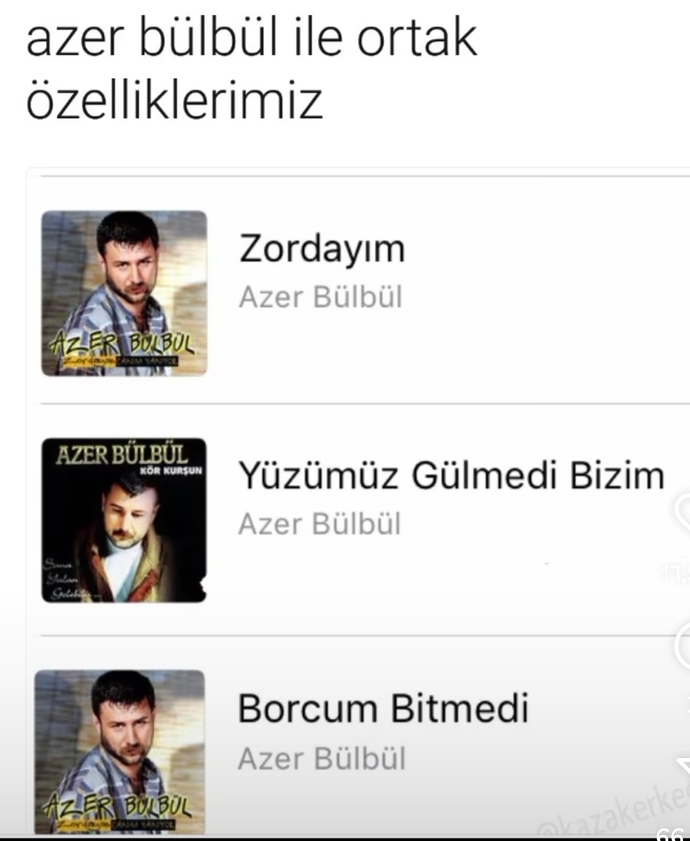 Hangi şarkılarla ortak özellikleriniz var?