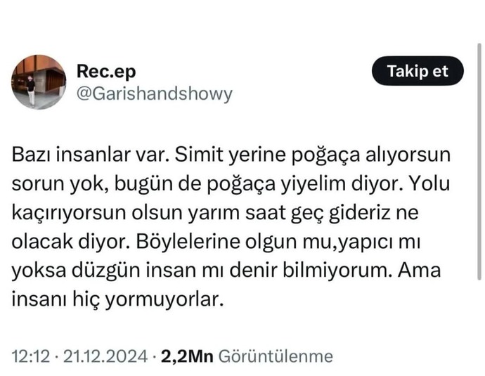 Siz Aşağıdaki tweet hakkinda ne düşünüyorsunuz?