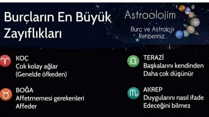 Burçların en büyük zayıflıkları nedir?
