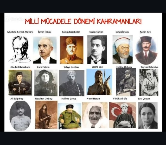 Tabiki başta Mustafa K. paşa, memleketimden ötürü Şahin Bey... 🇹🇷