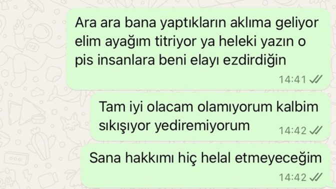 Olayı kısaca özet geçip soruyorum böyle mesaj alsanız tepkiniz ne olurdu?